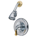 Kingston Brass Shower Faucet, Polished Chrome/Polished Brass, Wall Mount GKB1634SO